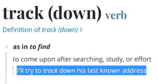 To Track Down, What Does It Mean?